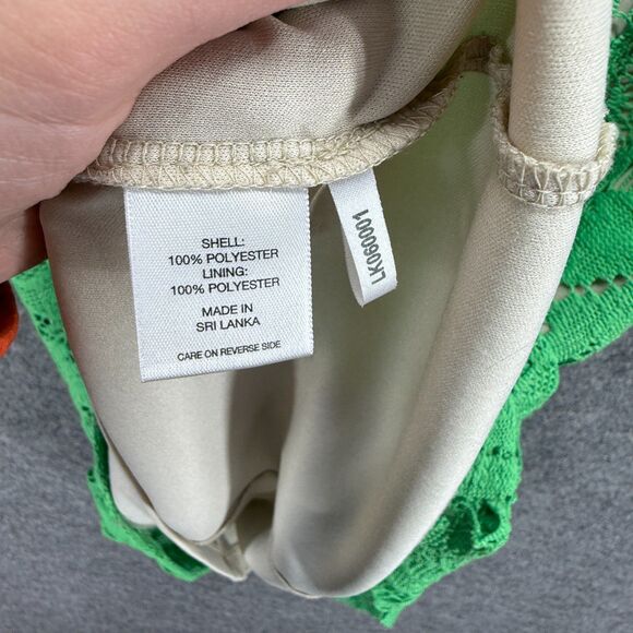 Unbranded Dress Women M Medium Green Floral Crochet Lined Zipper Sheath Midi - Picture 5 of 6